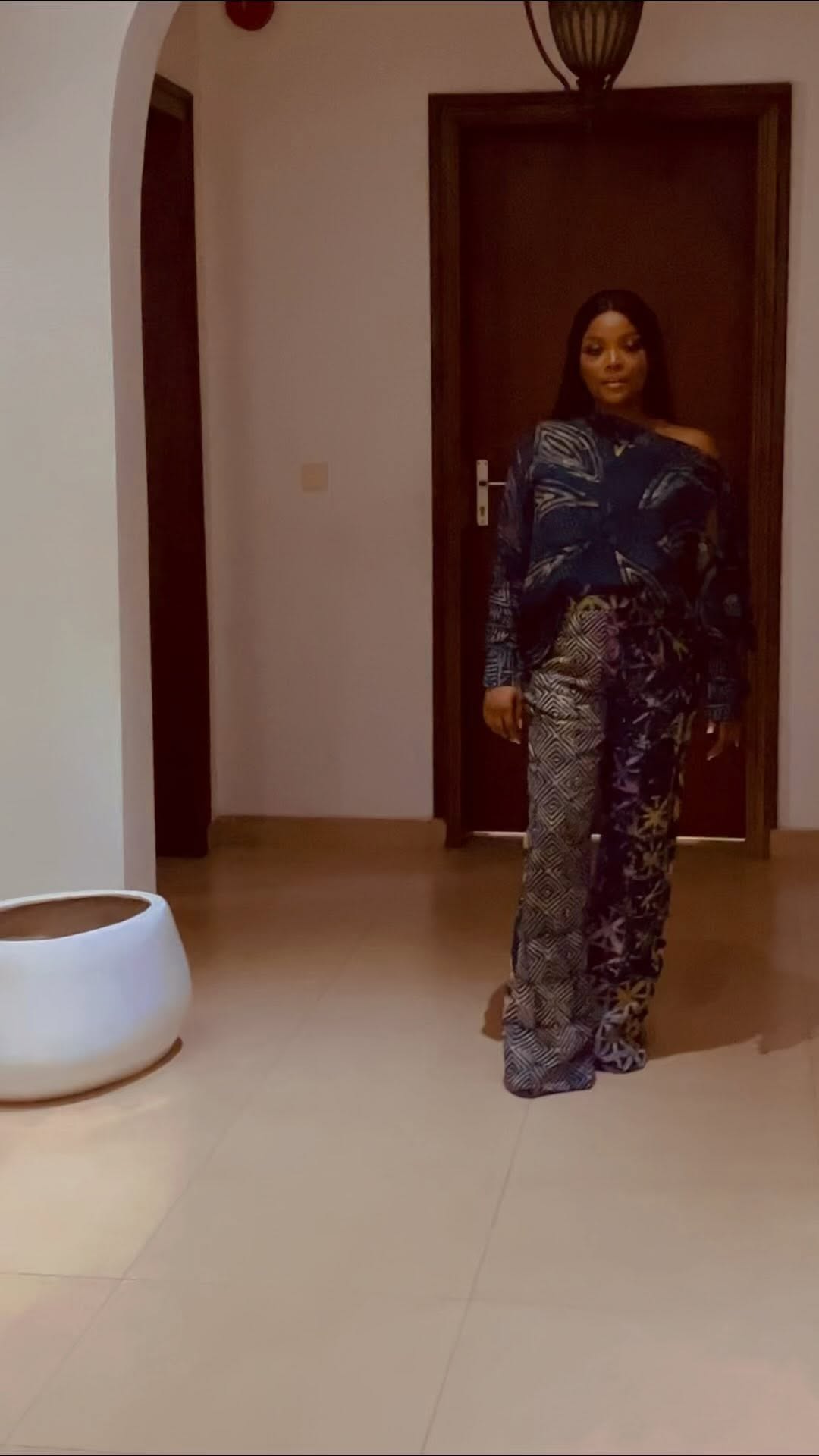 Navy Sequin Occasion Gown