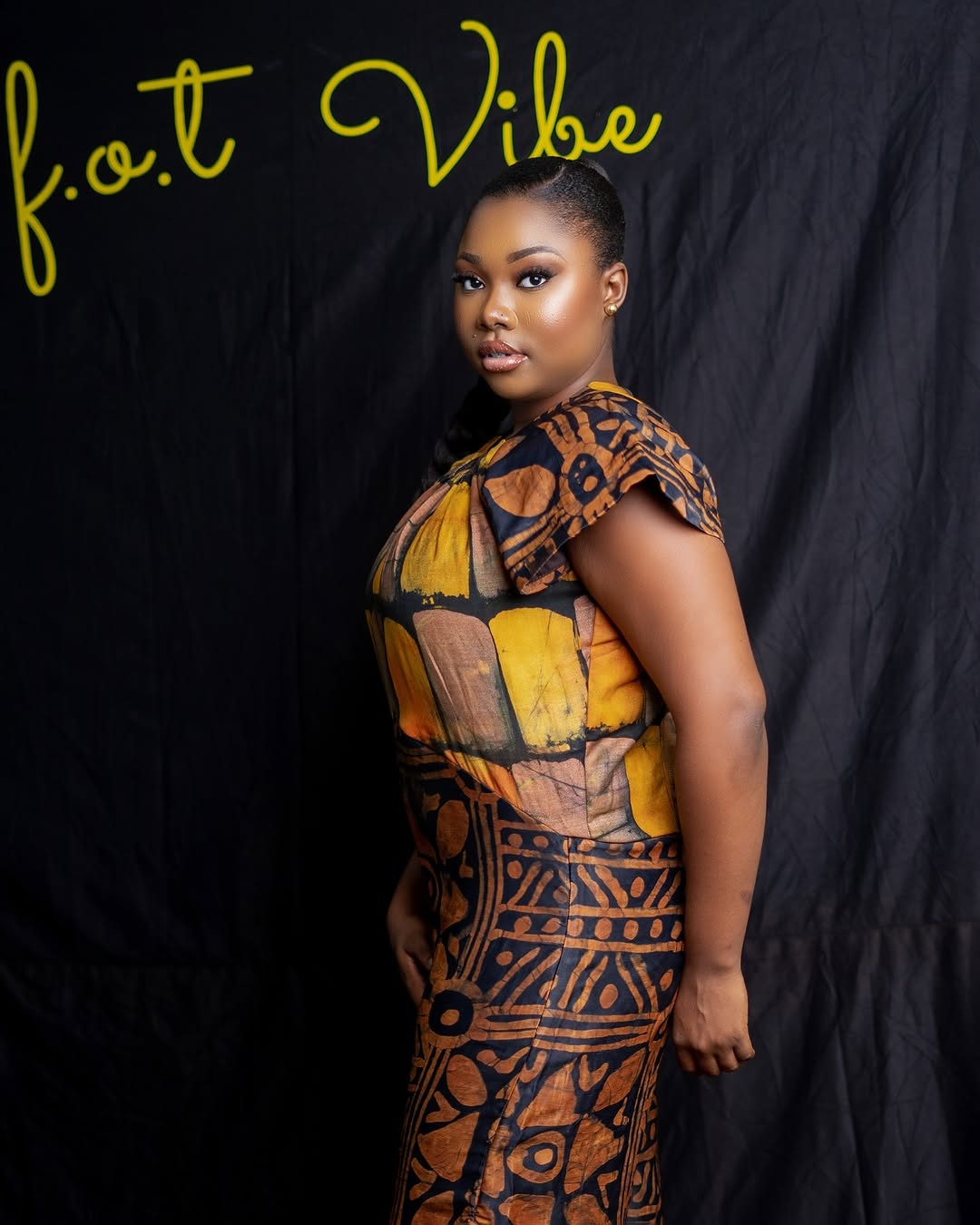 Ember Adire Dress