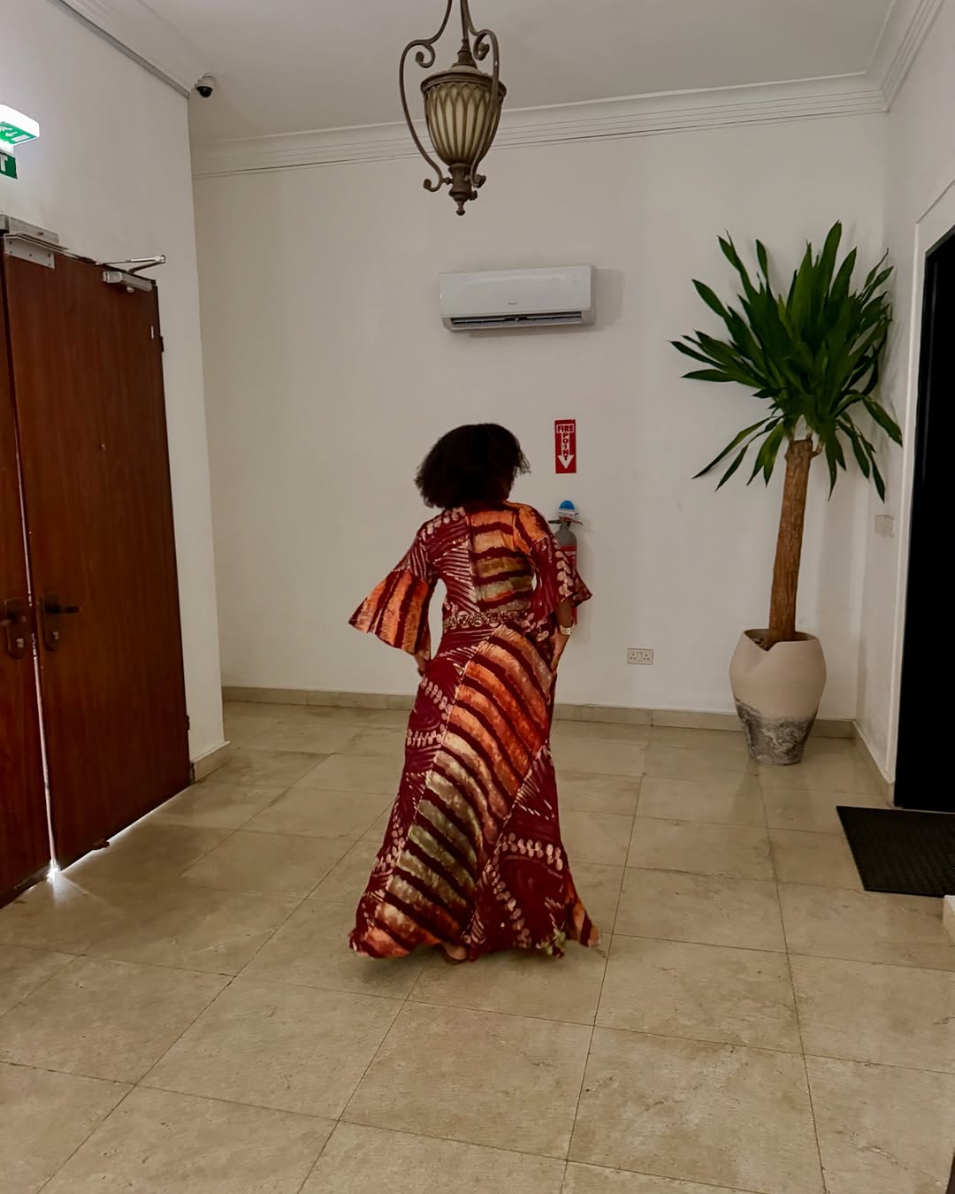 Sunset Adire Gown